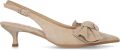 Notre-v Pointed Toe Slingback Pumps - Beige