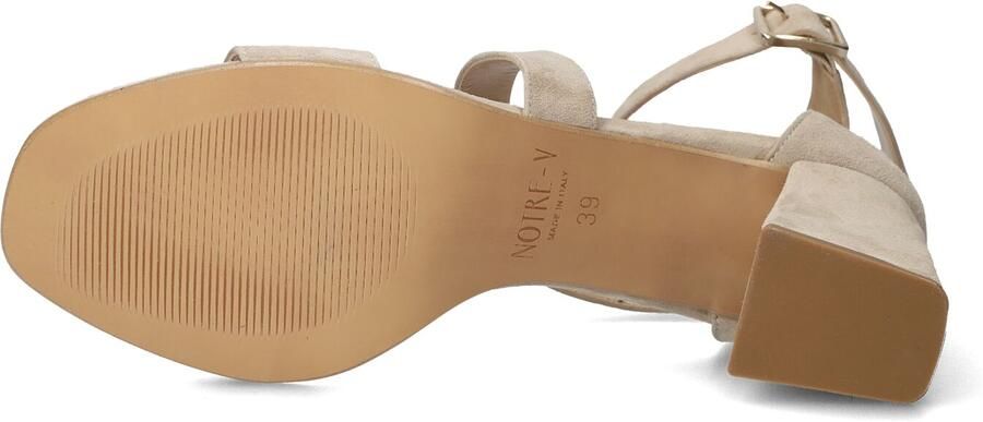 Notre-V Dames Sandalen met hak 19036 Beige Blokhak - Foto 5