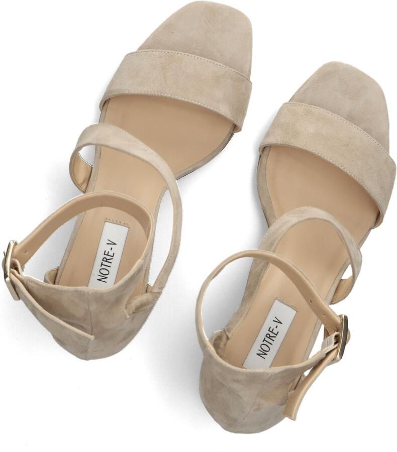 Notre-V Dames Sandalen met hak 19036 Beige Blokhak - Foto 2
