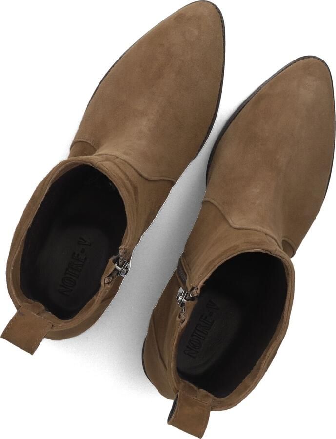 Notre-V 11038 Enkellaarsjes Enkelboots met rits Dames Bruin - Foto 4