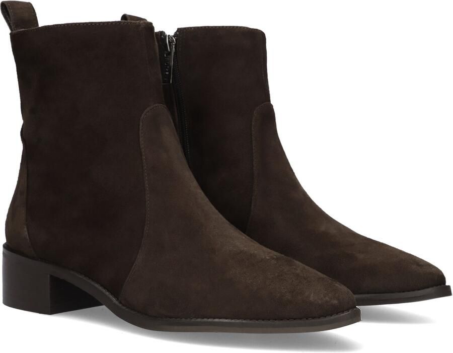 Notre-V 11038 Enkellaarsjes Enkelboots met rits Dames Bruin