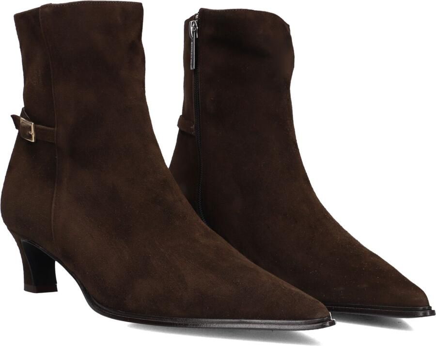 Notre-V 16435 Enkellaarsjes Enkelboots met rits Dames Bruin