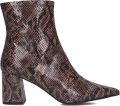 Notre-V 2478c Enkellaarsjes Enkelboots met rits Dames Bruin - Bruin