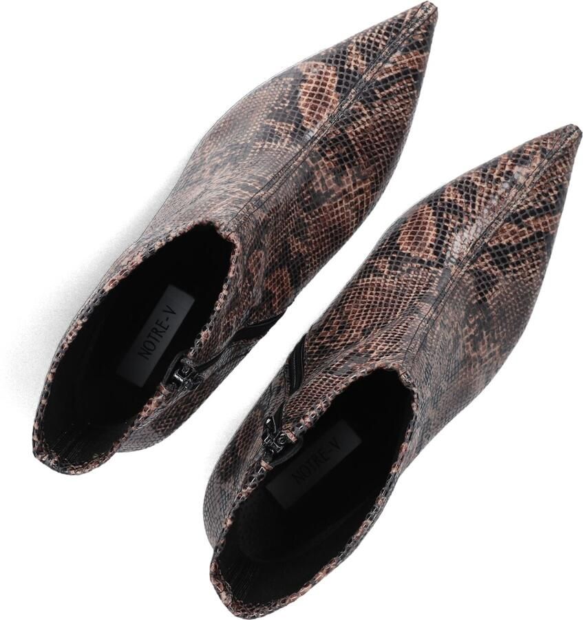 Notre-V 2478c Enkellaarsjes Enkelboots met rits Dames Bruin