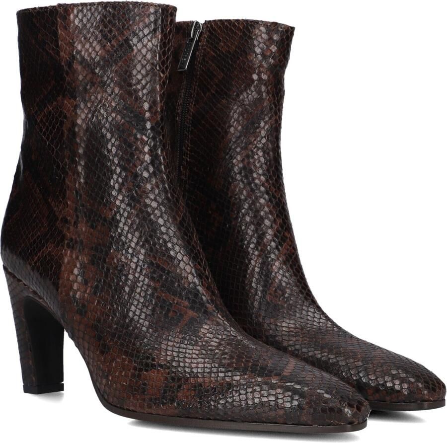 Notre-V 72539 Enkellaarsjes Enkelboots met rits Dames Bruin