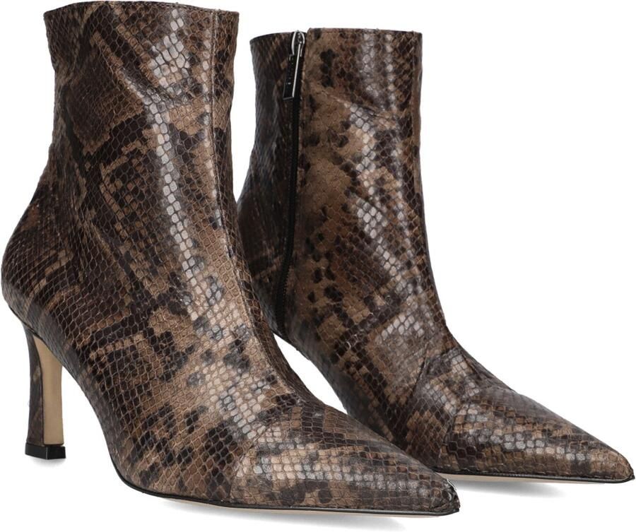 Notre-V 77235 Enkellaarsjes Enkelboots met rits Dames Bruin