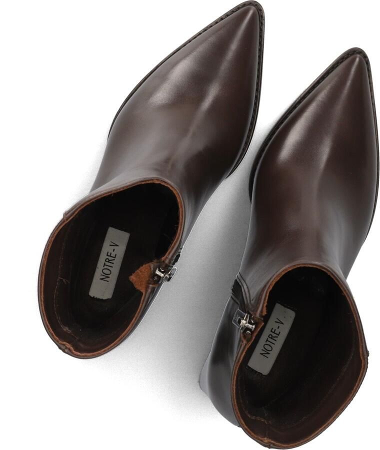 Notre-V 84836 Enkellaarsjes Enkelboots met rits Dames Bruin - Foto 4