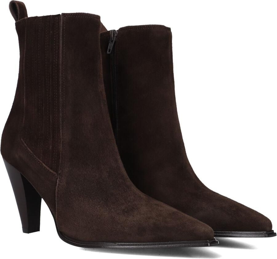 Notre-V 8928 Enkellaarsjes Enkelboots met rits Dames Bruin