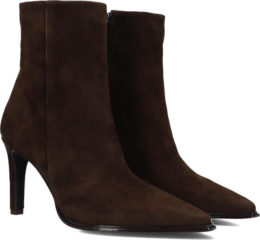 Notre-V 8939 Enkellaarsjes Enkelboots met rits Dames Bruin