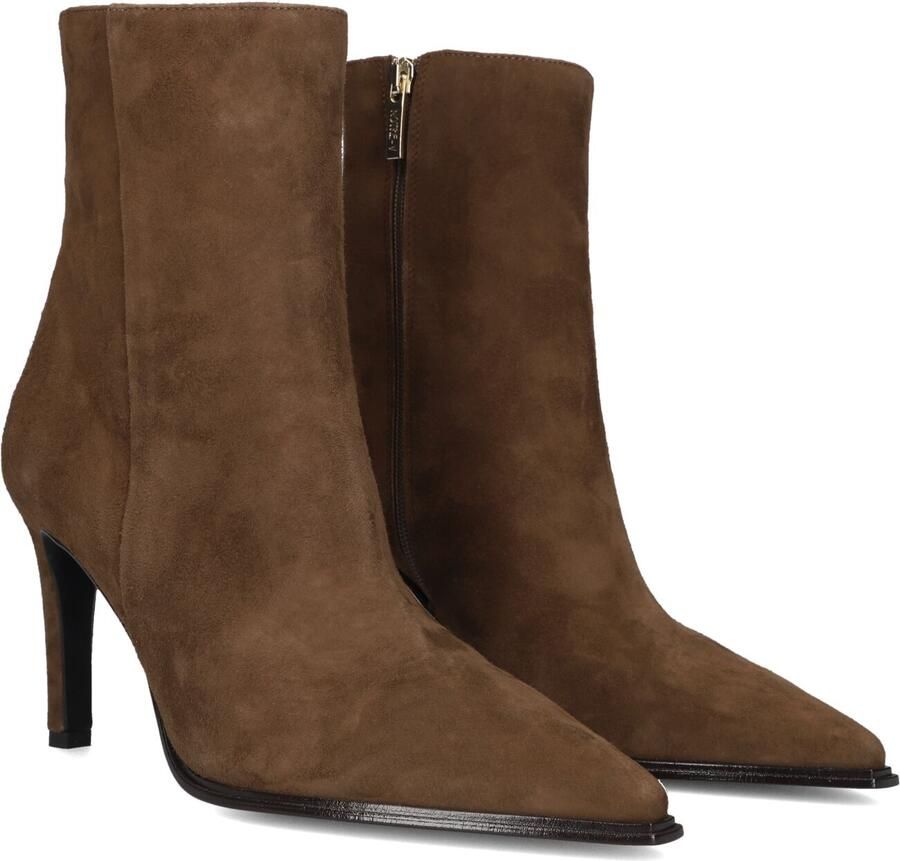 Notre-V 8939 Enkellaarsjes Enkelboots met rits Dames Bruin