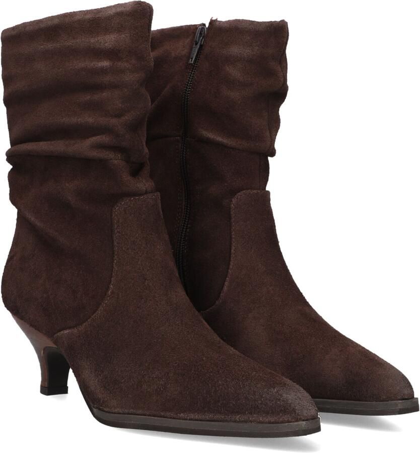 Notre-V Noa-06 Enkellaarsjes Enkelboots met rits Dames Bruin