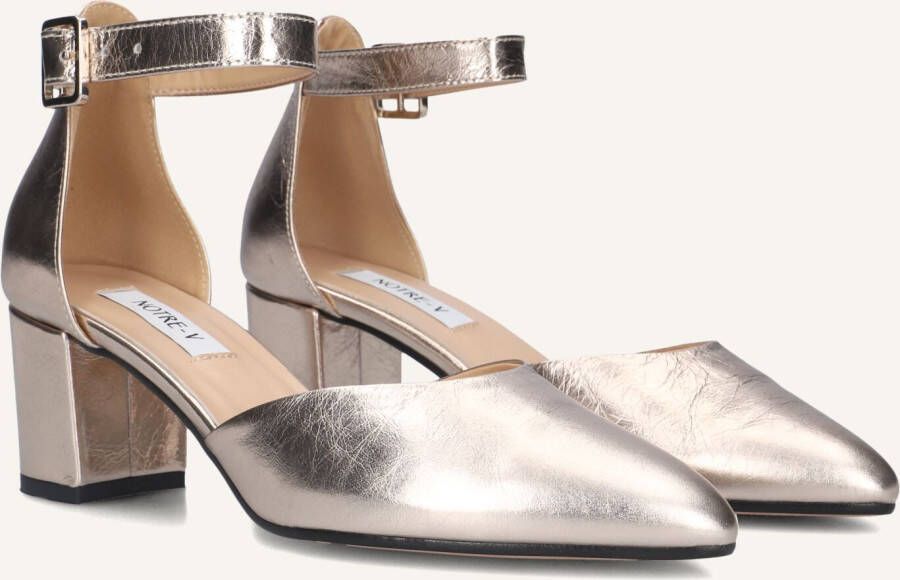 Notre-v Rosegouden pumps met spitse neus