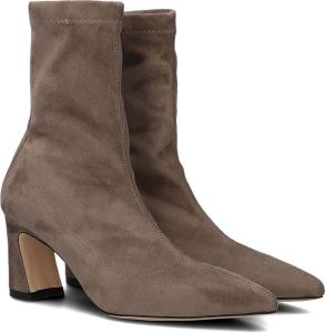 Bruin Tinten bruiloft 102 Enkellaarsjes Enkelboots met rits Dames Taupe