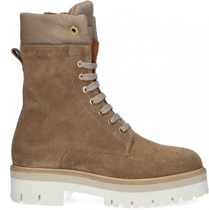 Notre-V Notre V 41405 Veterboots Laarzen Met Veters Dames Taupe - Foto 2