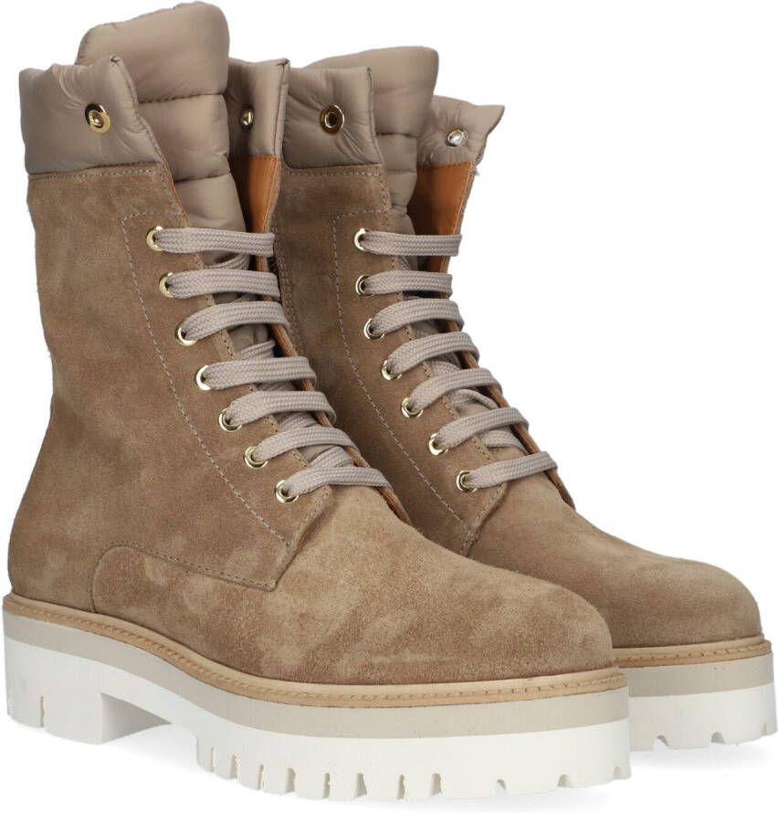 Notre-V Notre V 41405 Veterboots Laarzen Met Veters Dames Taupe