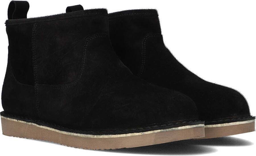 Notre-v Zwarte Suède Enkellaarzen met Faux Fur Voering Black Dames
