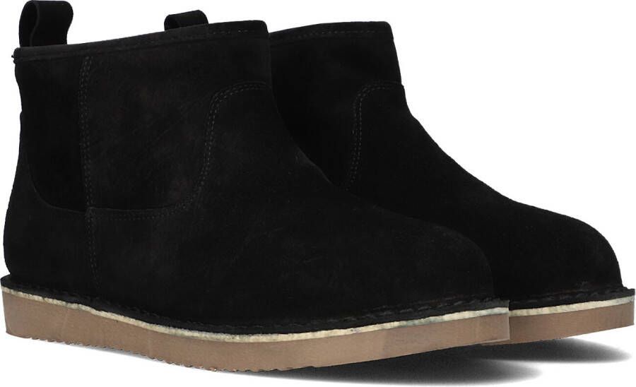 Notre-v Zwarte Suède Enkellaarzen met Faux Fur Voering Black Dames
