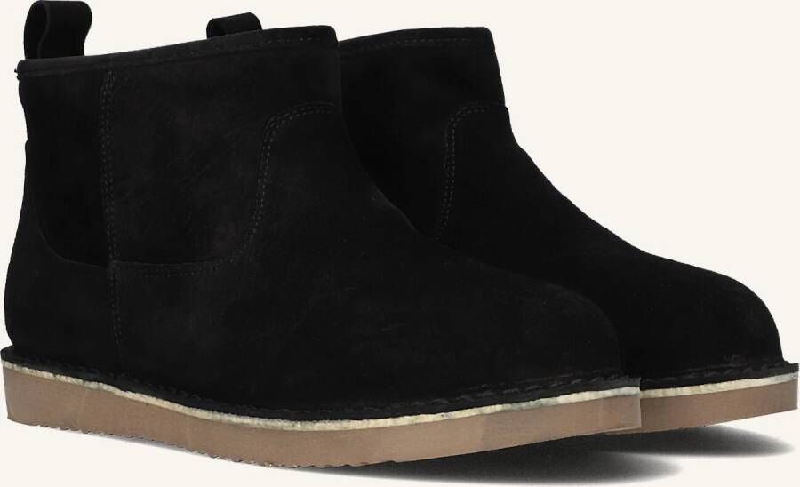 Notre-v Zwarte suède enkellaarsjes met faux fur voering - Foto 1