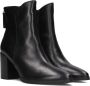 Notre-V Fresia-02 Enkellaarsjes Enkelboots met rits Dames Zwart - Thumbnail 1