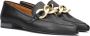 Chain Detail bruiloft 20046-05 Loafers Instappers Dames Zwart - Thumbnail 1