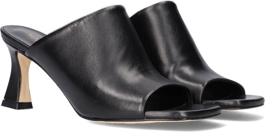 Notre-v Elegante Zwarte Leren Muiltje Black Dames