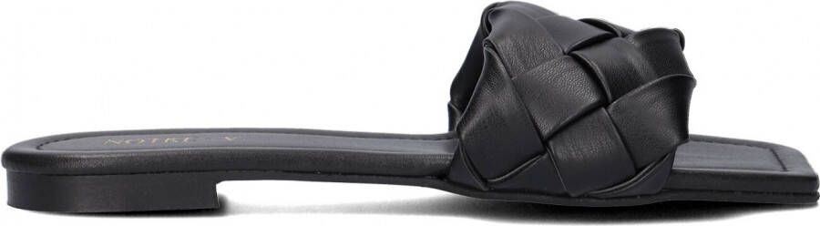 Vlechtwerk bruin Tinten Vlechtwerk 7135 Slippers Dames Zwart