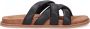 Notre-v Zwarte Gevlochten Leren Slippers Black Dames - Thumbnail 1