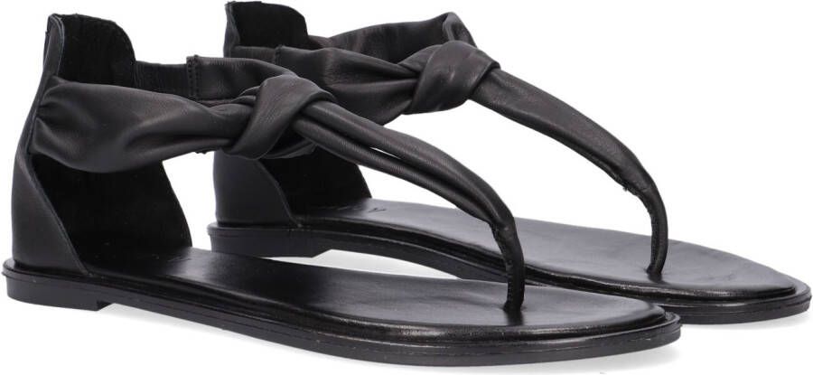 Notre-v Zwarte Leren Sandalen Chic Stijl Black Dames