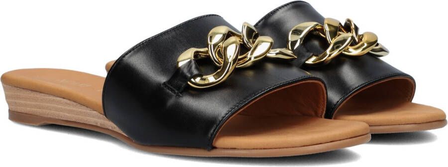 Notre-v Chique Zwarte Leren Slipper Black Dames