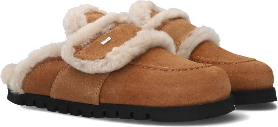 NUBIKK Instappers Dames Teddy Fur Maat: 39 Materiaal: Suède Kleur: Cognac