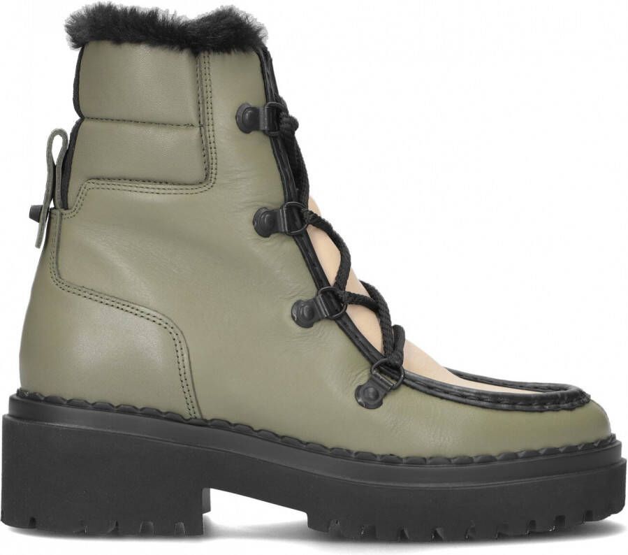 Nubikk Groene Veterboots Fae Prime Fur