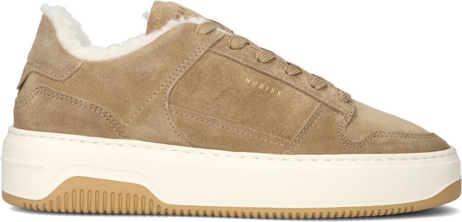 NUBIKK Lage Sneakers Dames Basket Teddy Suède Cognac