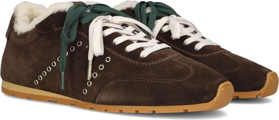 NUBIKK Lage Sneakers Dames Billy Lou Fur Ii Suède Bruin
