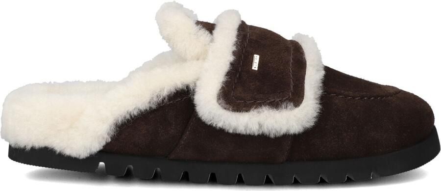 NUBIKK Lage Sneakers Dames Teddy Furry Ii Suède Bruin
