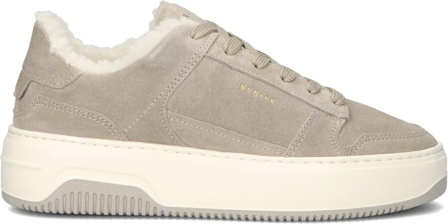 NUBIKK Lage Sneakers Dames Basket Teddy Suède Grijs