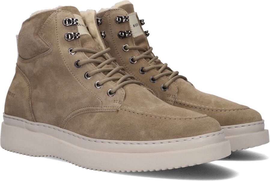 NUBIKK Hoge Sneakers Heren Jonah Polar Fur Maat: 46 Materiaal: Suède Kleur: Taupe