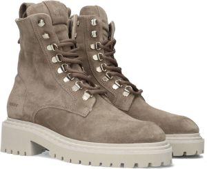 Nubikk June Laarzen Stijlvolle en Trendy Veterschoenen voor Vrouwen Beige Dames
