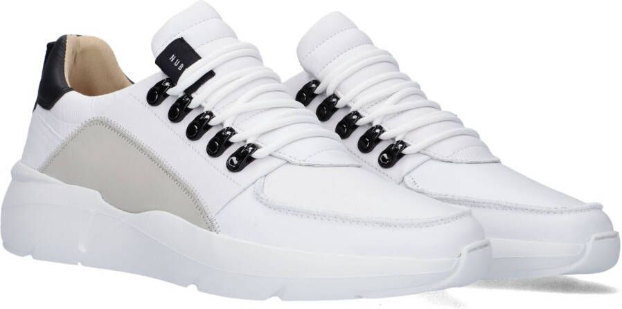 Nubikk Roque Roman Men White Black Leather Lage sneakers