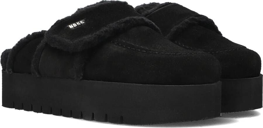 Nubikk Dames Teddy Fur Instappers Black Dames