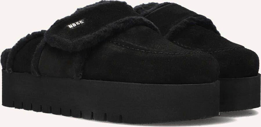 Nubikk Dames Teddy Fur Instappers Black Dames