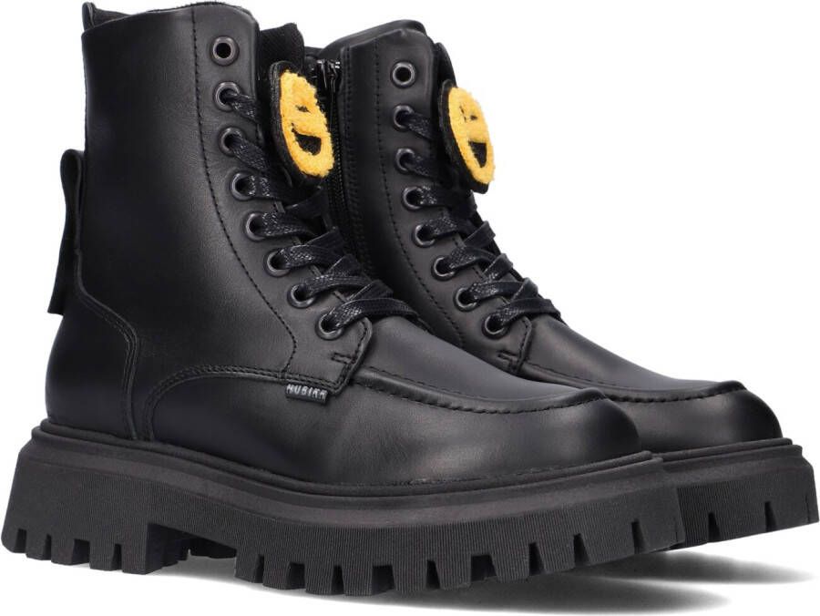 Nubikk leren veterboots zwart Meisjes Leer 29 | Enkelboot van