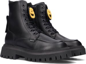 Nubikk Zwarte Veterboots Fae Aubine Jr