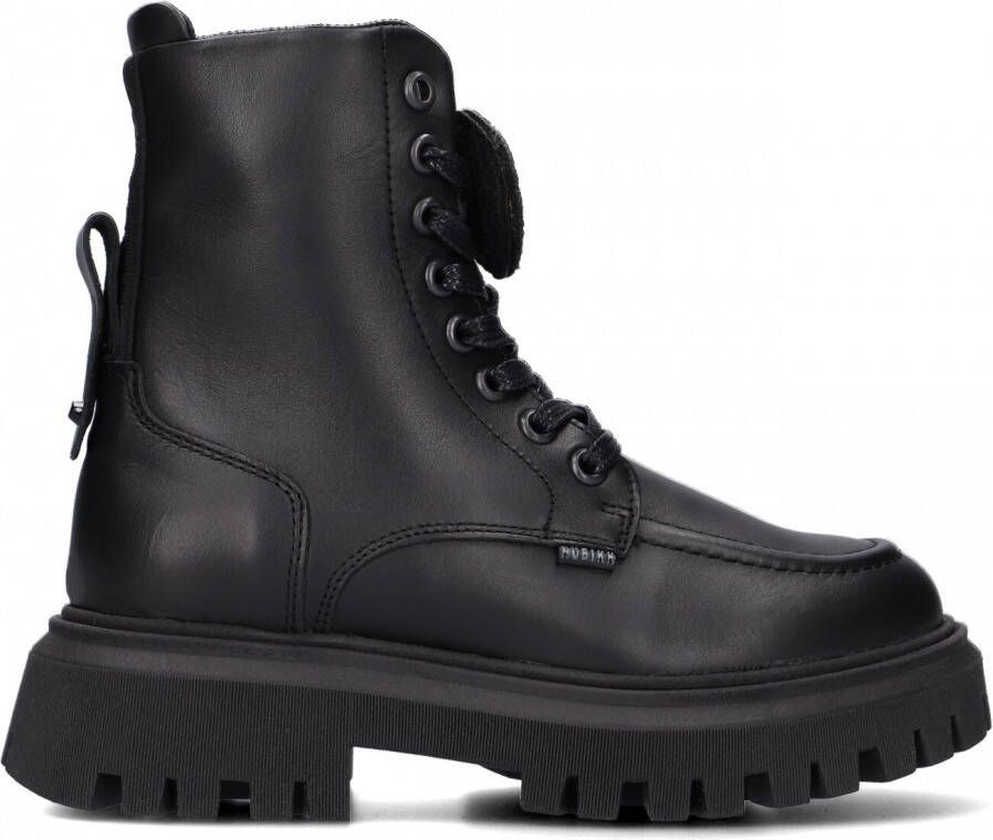 Nubikk leren veterboots zwart Meisjes Leer 33 | Enkelboot van