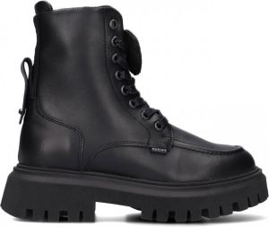 Nubikk Zwarte Veterboots Fae Aubine Jr