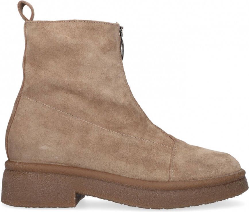 Omoda P21207 Enkelboots Enkellaarsjes Dames Beige - Schoenen.nl
