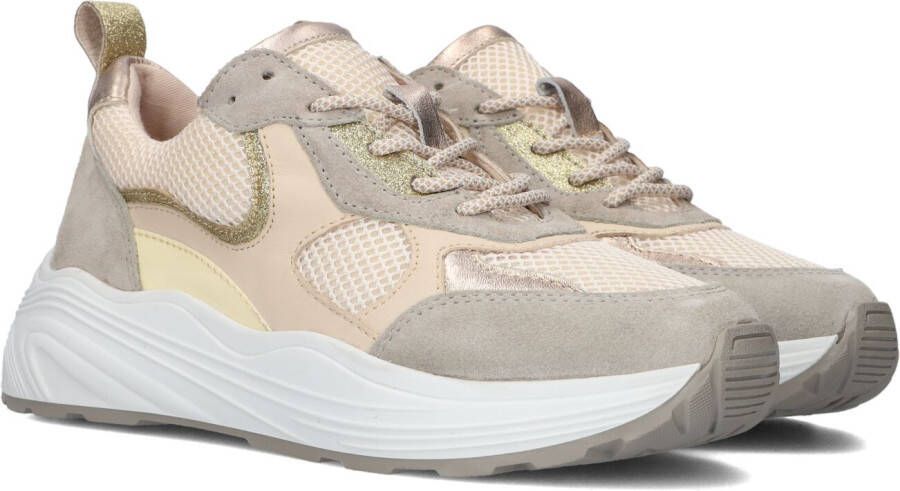 Bruin Tinten Triangle Lage sneakers Leren Sneaker Dames Beige