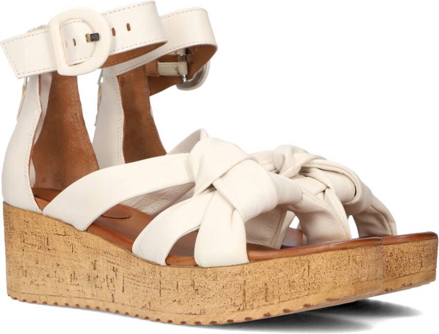 Bruin Tinten 722028 Sandalen Met Sleehak Dames Beige