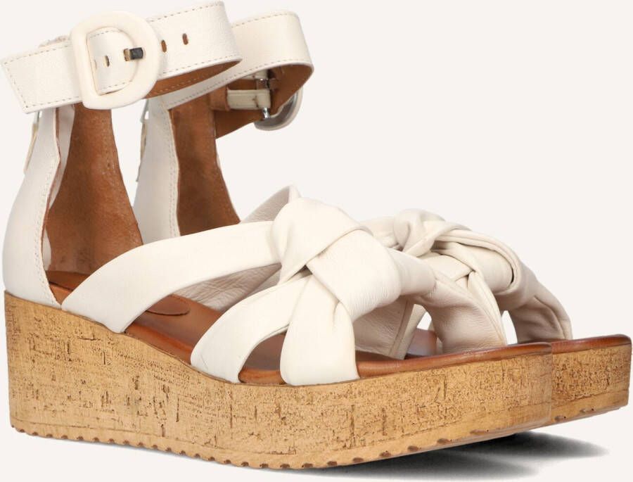 Bruin Tinten 722028 Sandalen Met Sleehak Dames Beige