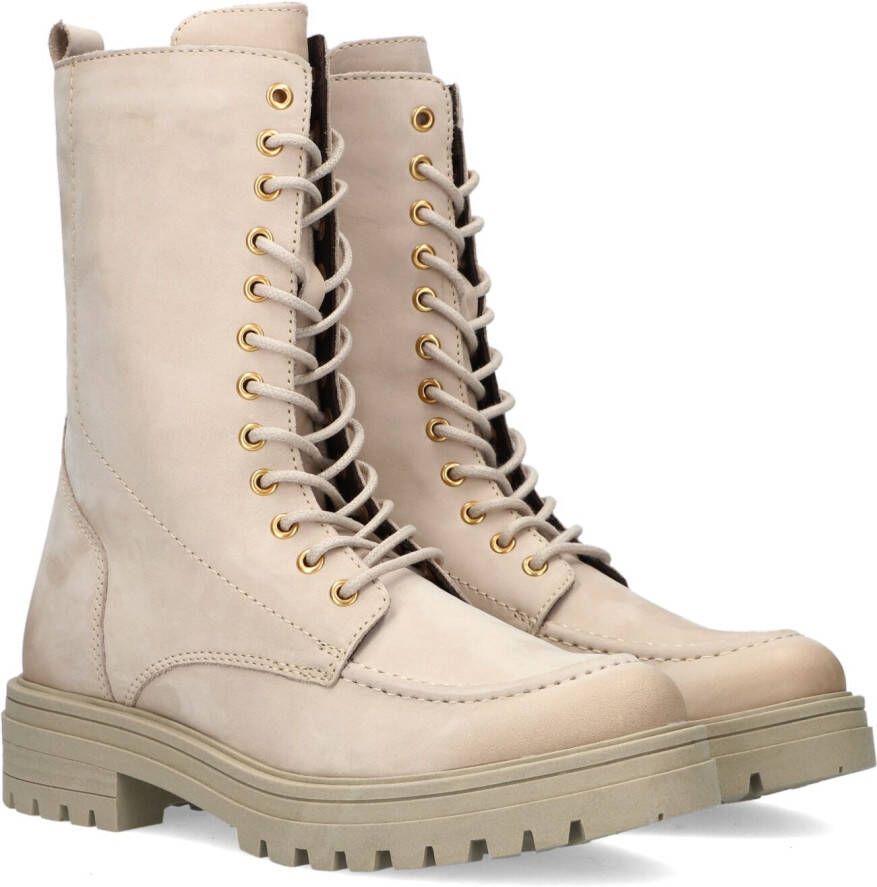 zelfmoord oneerlijk onwetendheid Omoda Lpmonk-08 Veterboots Laarzen Met Veters Dames Beige - Schoenen.nl