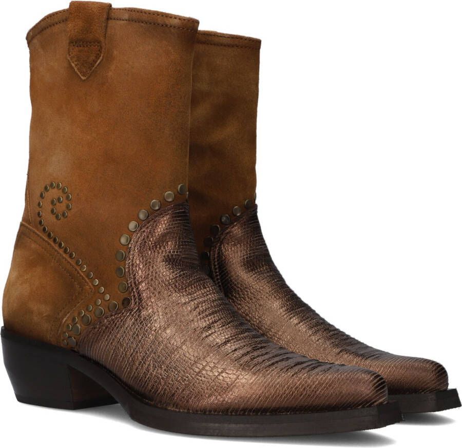 Omoda D268 Enkellaarsjes Enkelboots met rits Dames Cognac